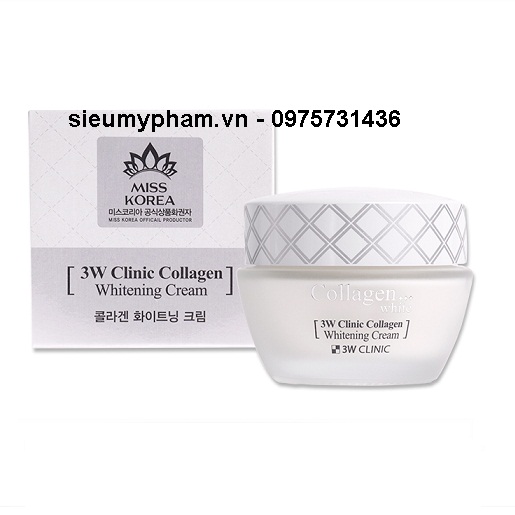 Kem dưỡng ẩm 3W Clinic Collagen Whitening Cream
