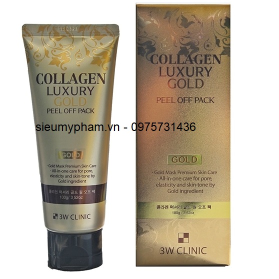 Mặt nạ tinh chất vàng Collagen Luxury Gold Peel Off Pack 3W Clinic