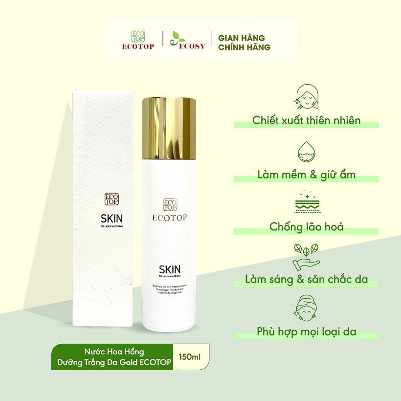 Nước hoa hồng EcoTop Collagen Whitening Skin 150ml